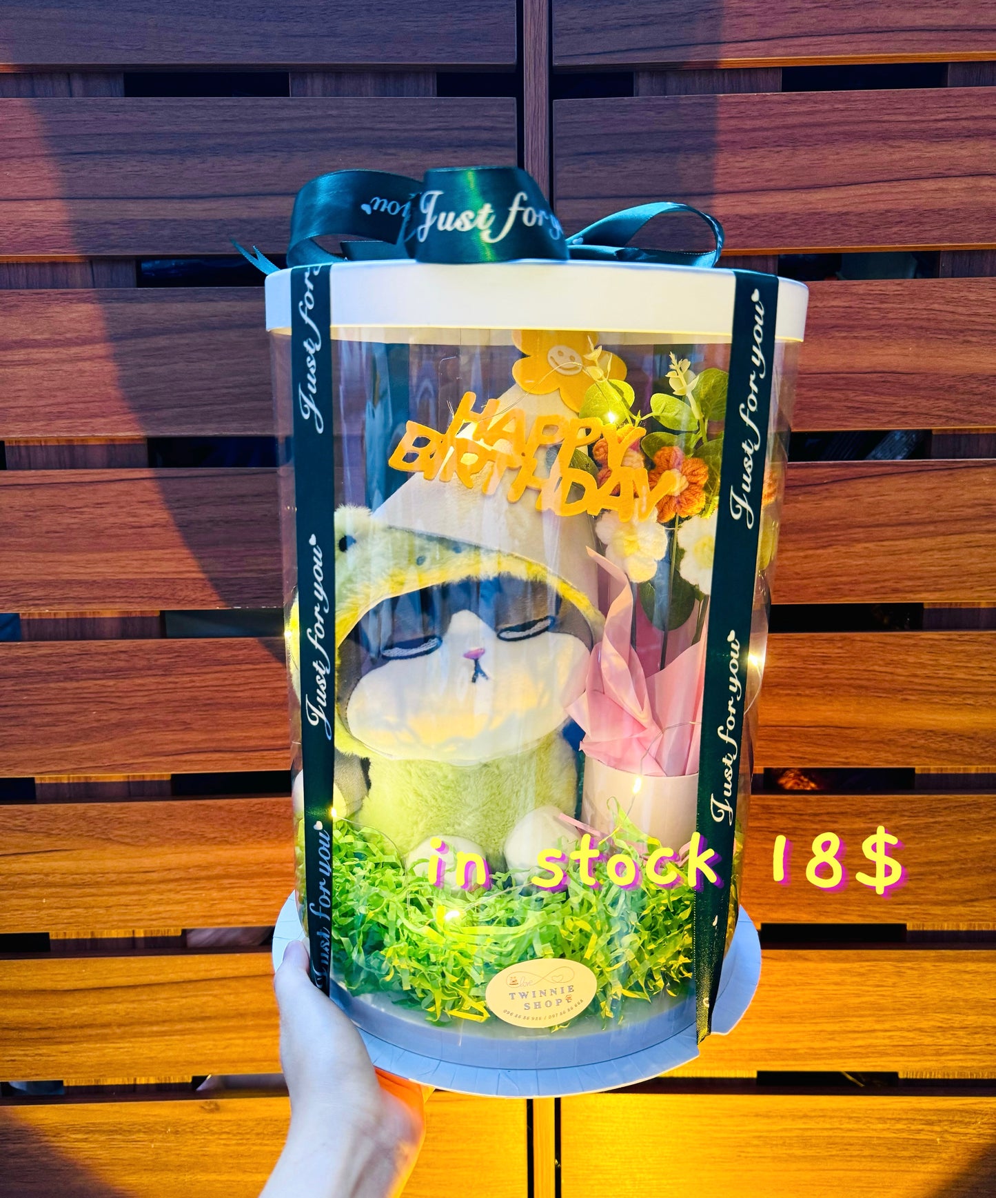 BD16 | cat birthday flower set