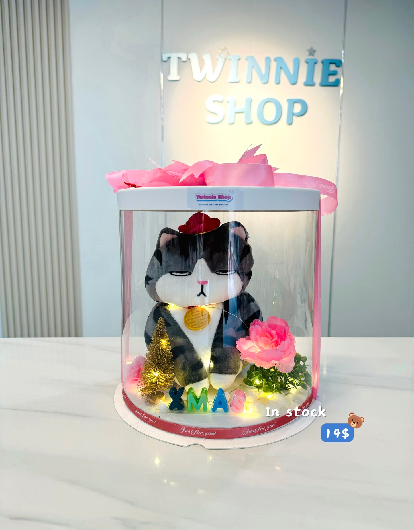 Xmas | Moody cat pink set