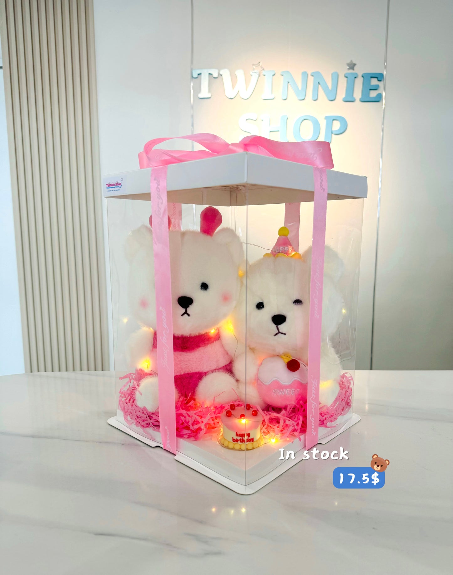 CPB | Pink bear birthday couple set