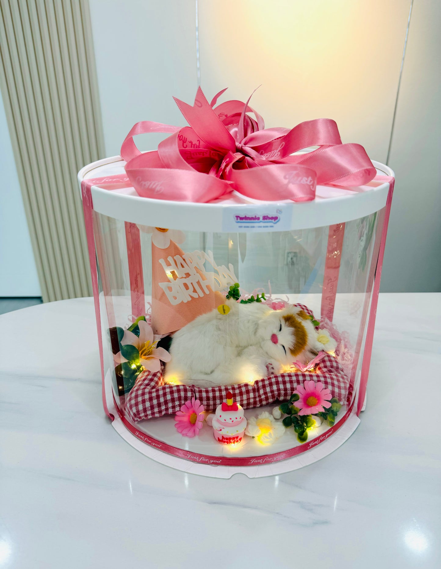 BD | Sleep cat birthday flower set