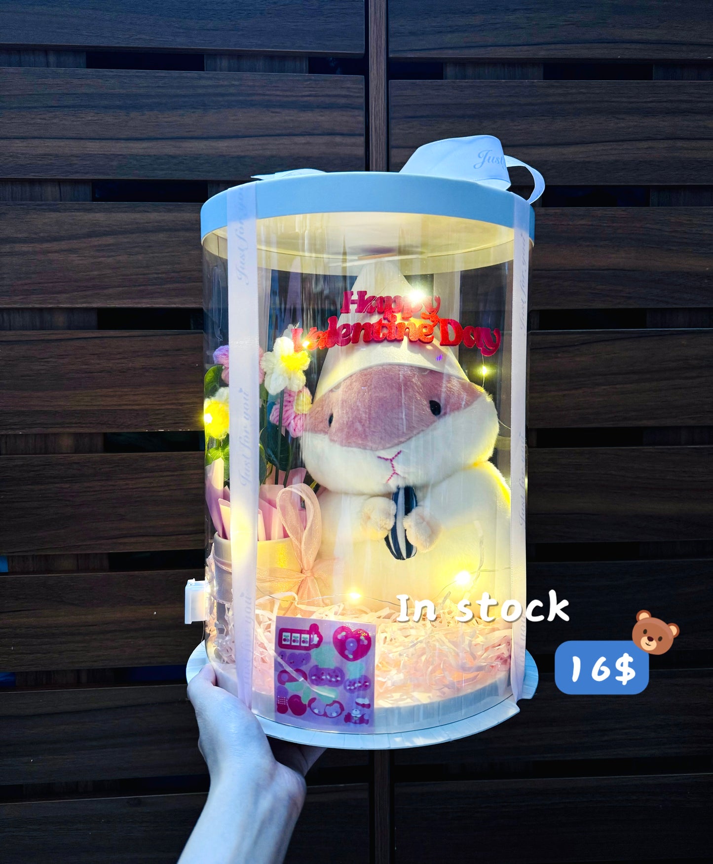 VLT | Pink hamster flower gift set