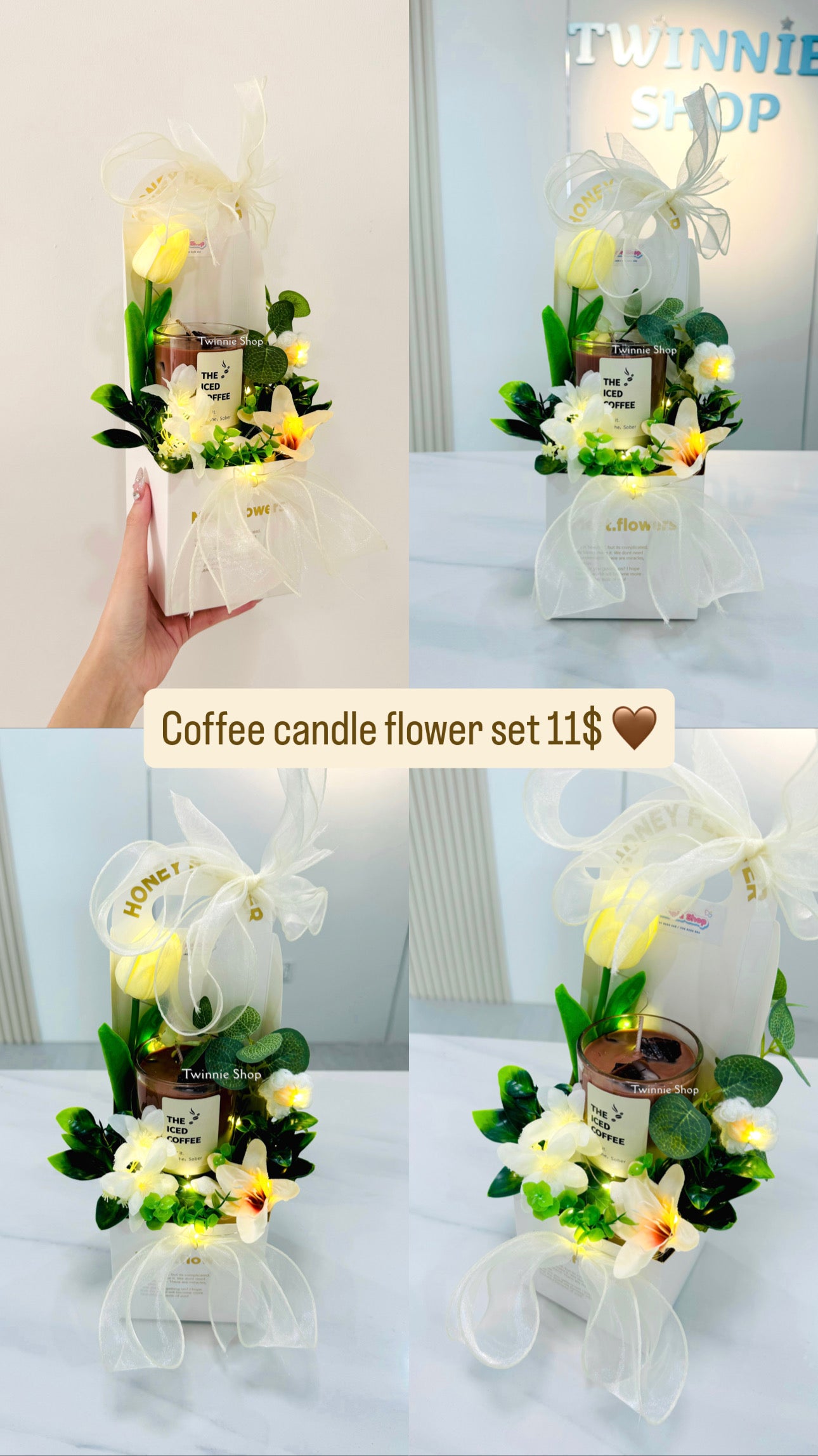 CD | Latte candle flower set