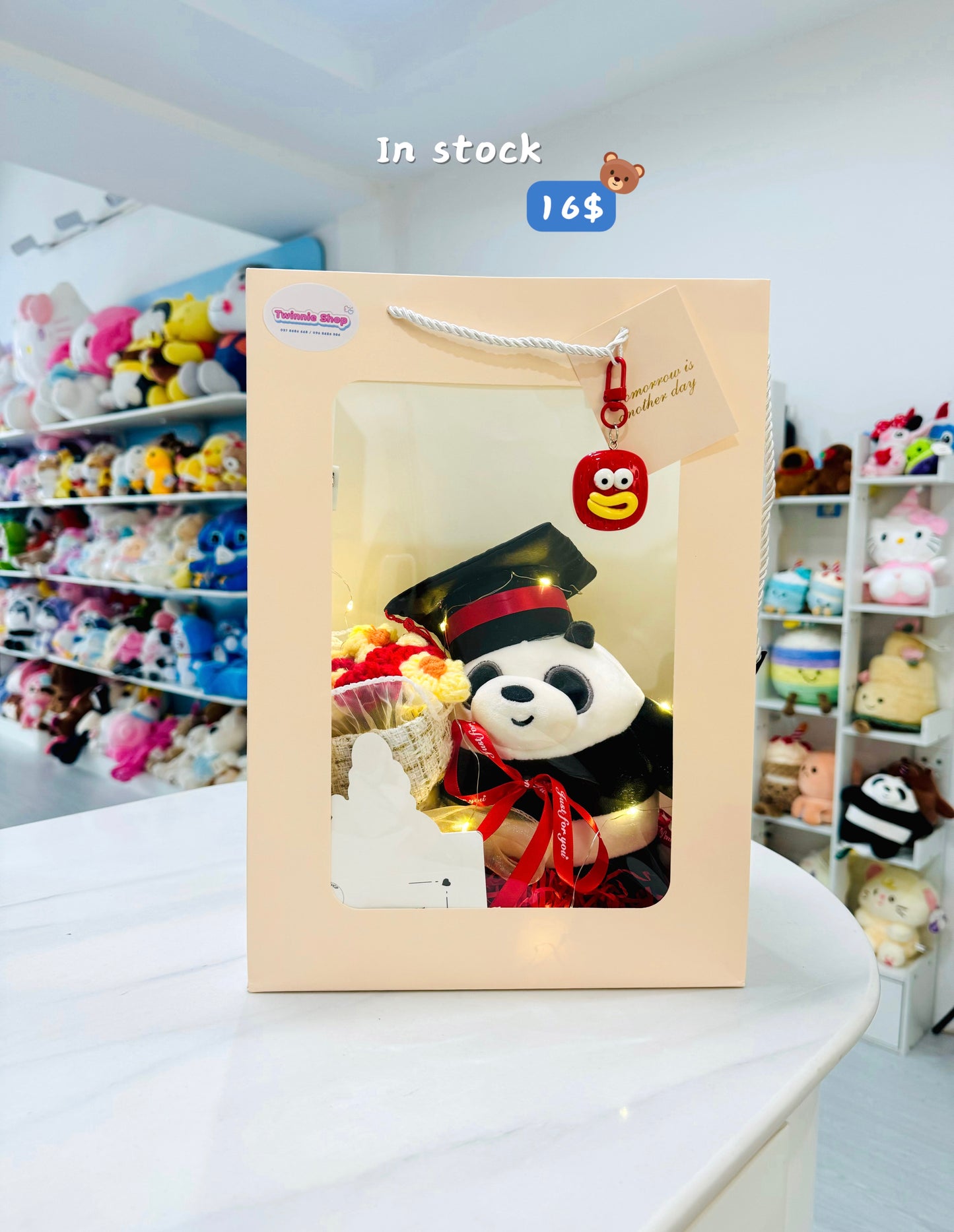 GRA | Panda graduate flower gift bag