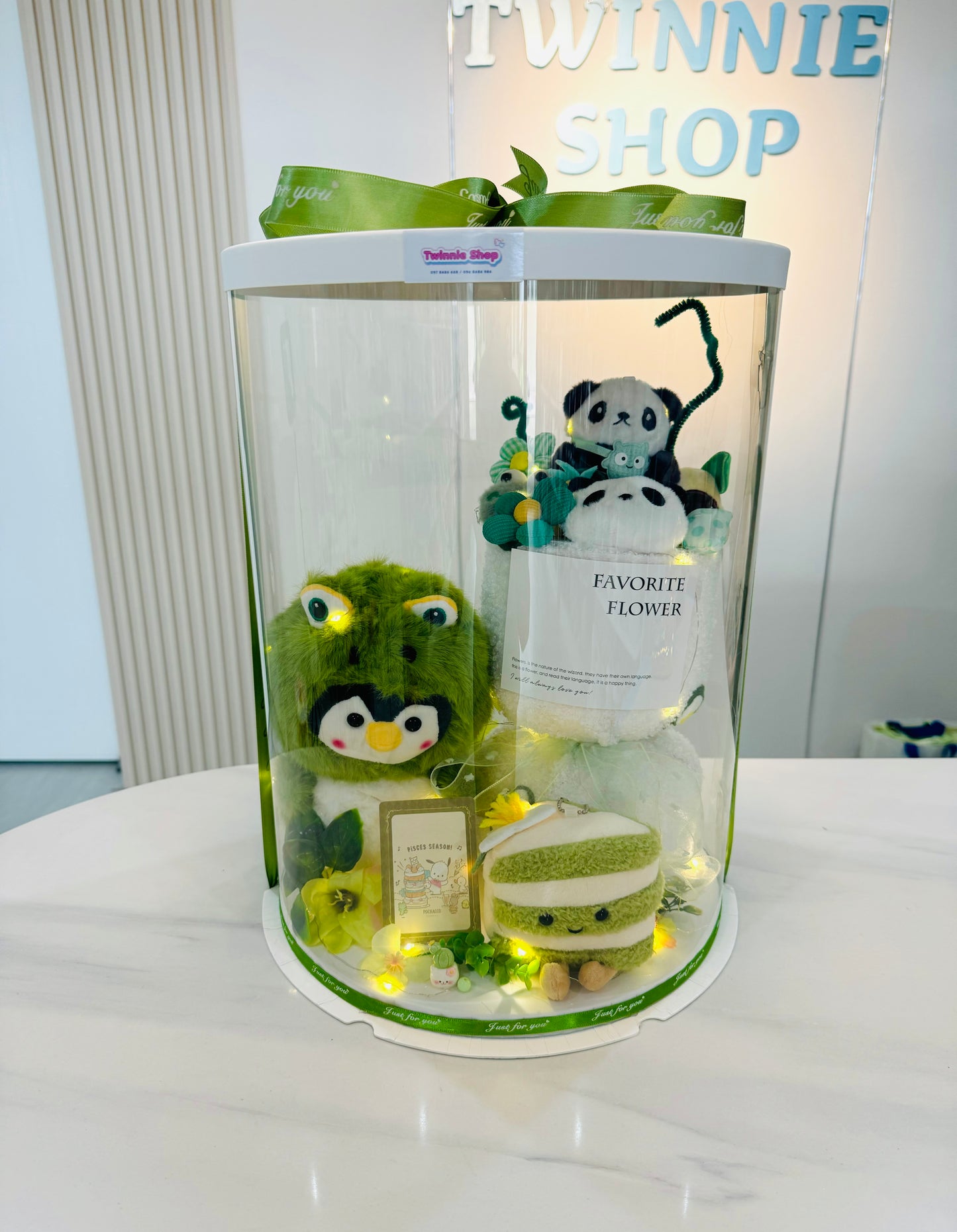 FWB | Green flower teddy set
