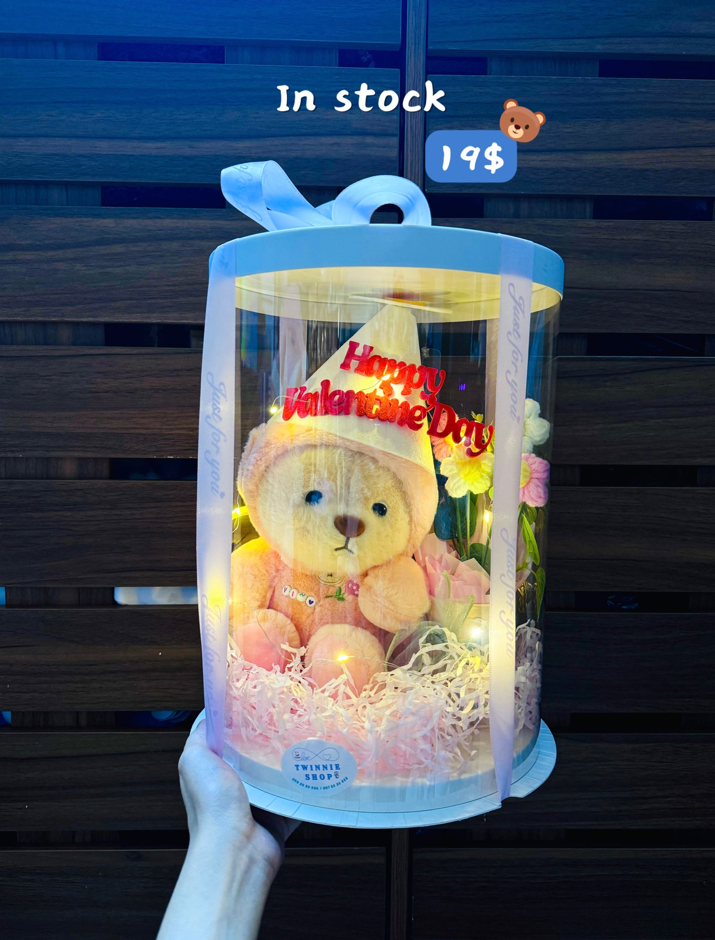 VLT | Pink bear flower valentine set