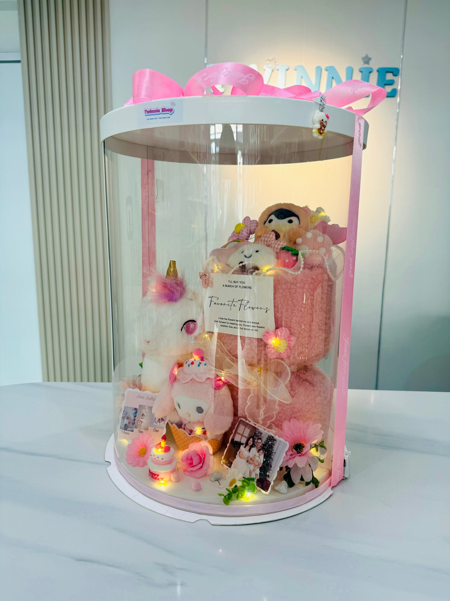 FWB | Pink flower teddy set
