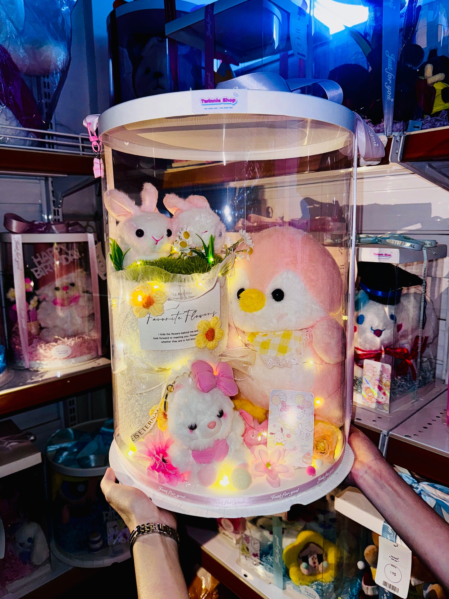 FWB | Penguin bunny pink set