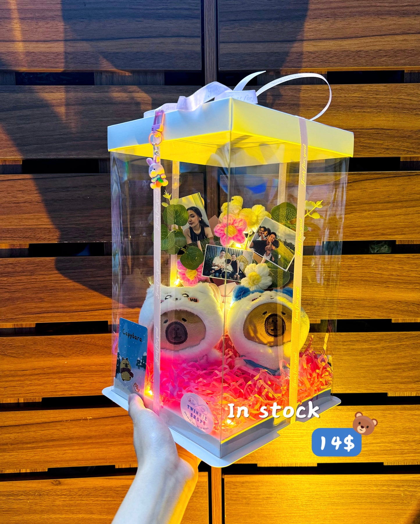 KCB | Couple keychain photo flower box