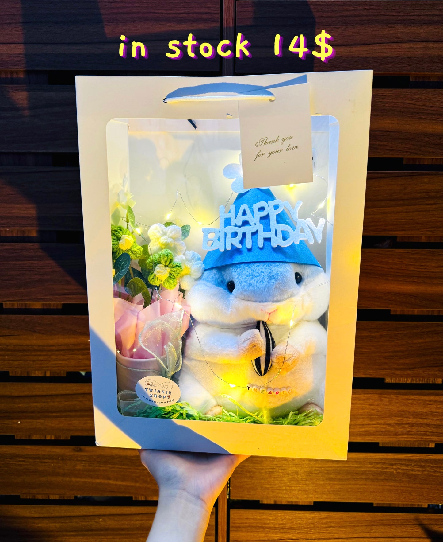 BD16 | Hamster birthday flower gift set