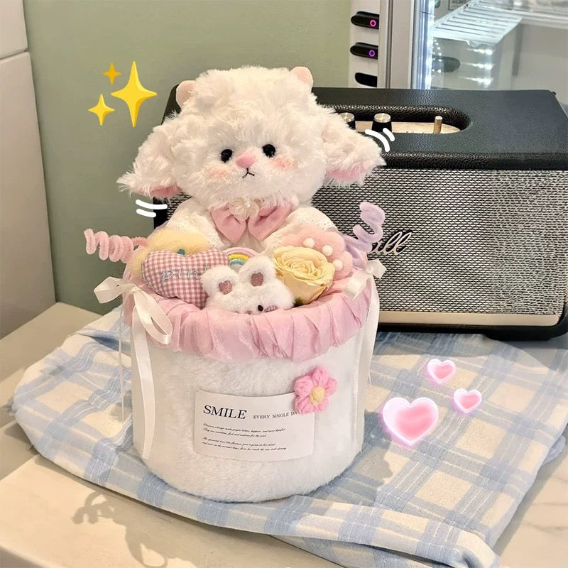 FW | White sheep flower bucket