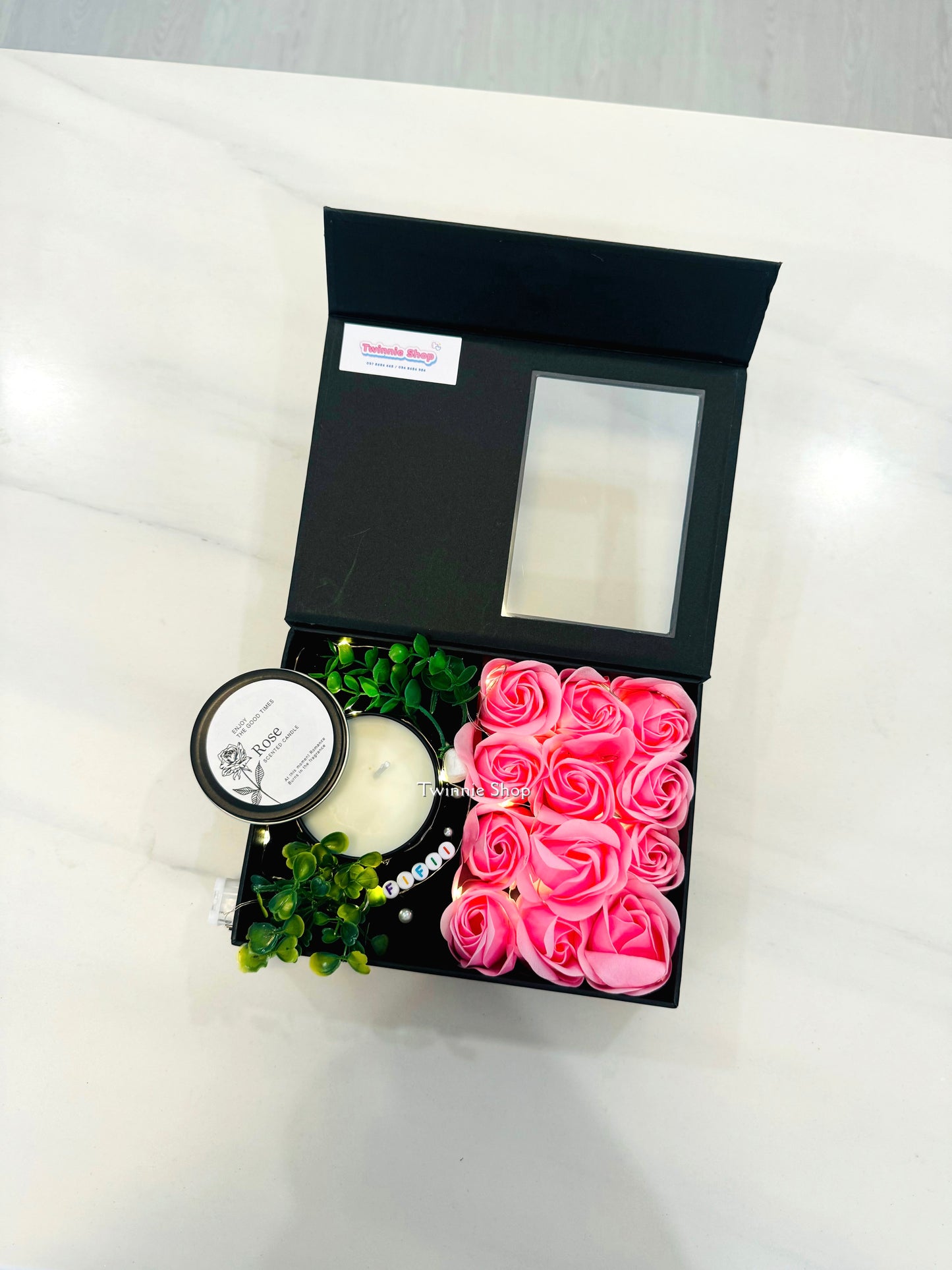 CD | Candle rose black garden box