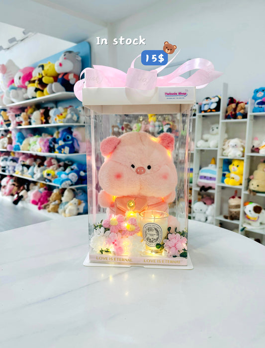 CD | Piggy candle flower set