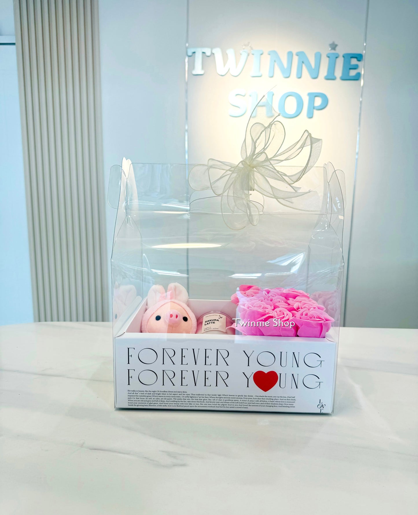 FW | Pig candle rose clear box