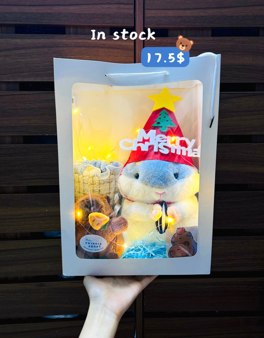 Xmas | Blue hamster mix gift bag