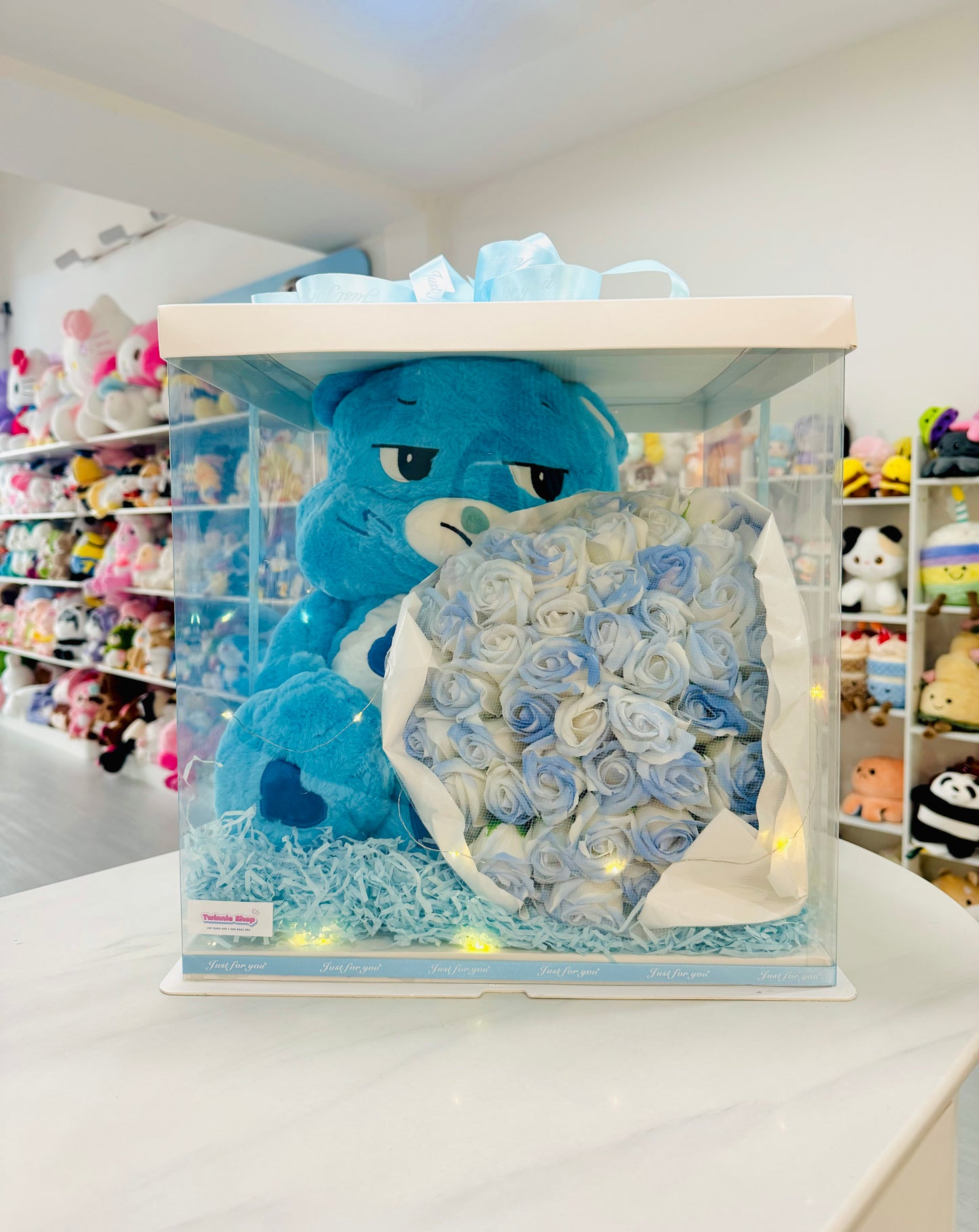 BB | Blue care bear rose flower set