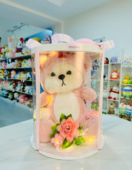 BB | Pink bear flower box