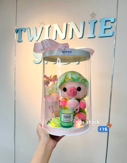 CD | Piggy candle flower set