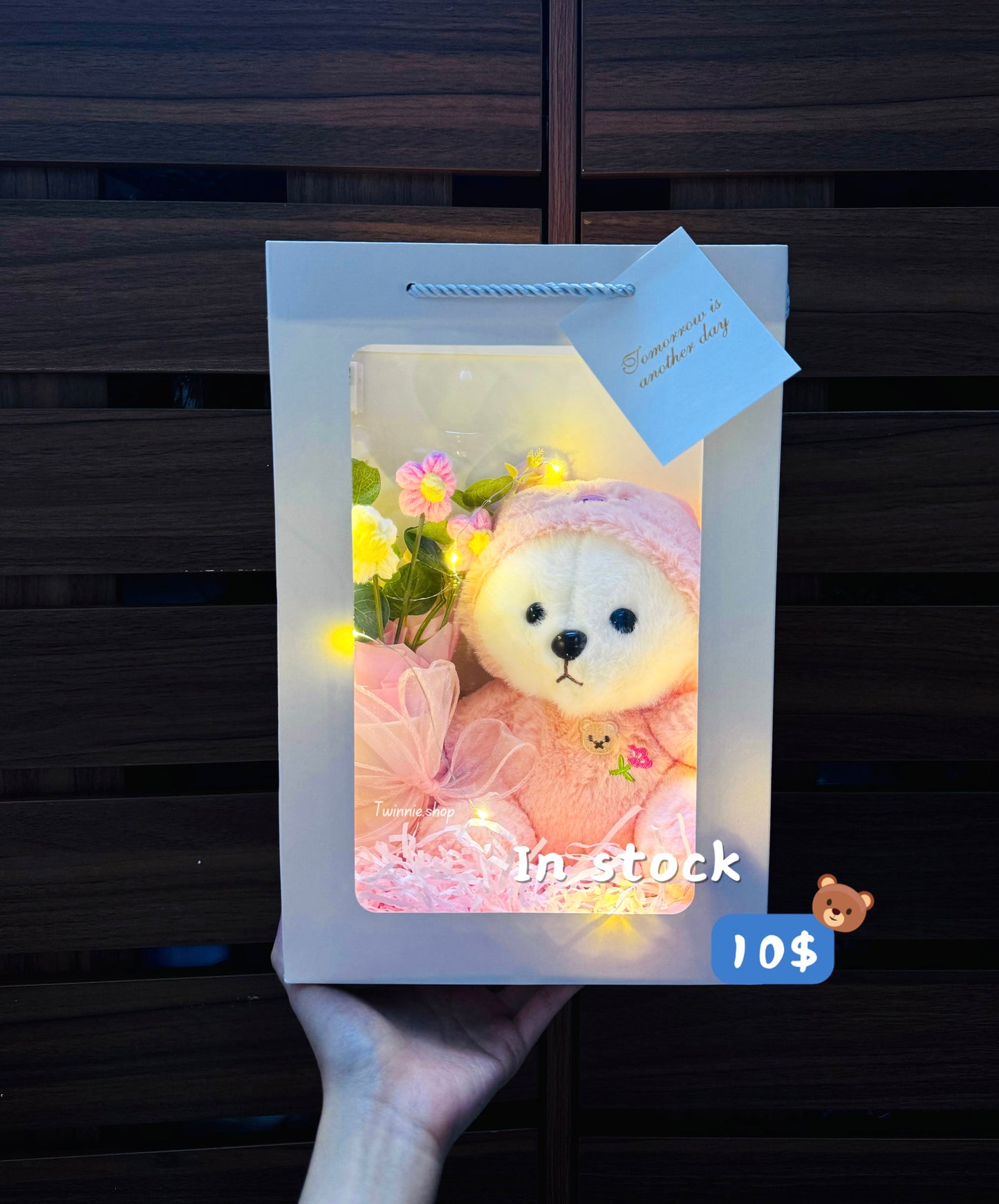 SRBFW | Teddy bear flower gift bag