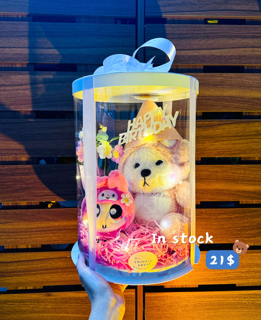 BD18 | Pink bear birthday gift box