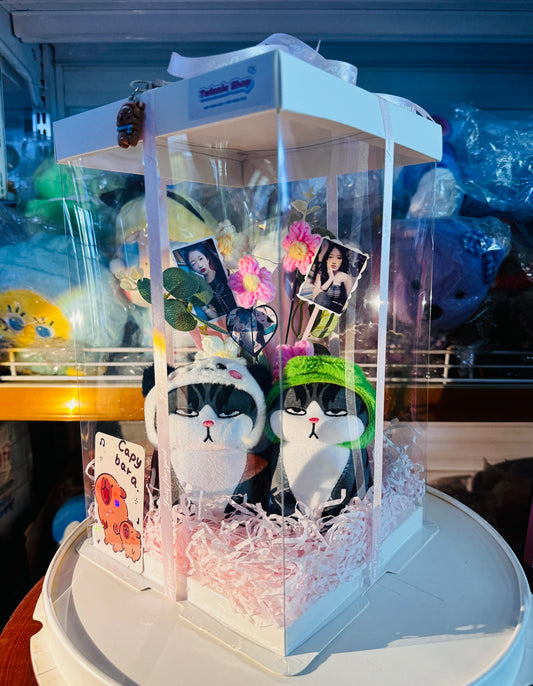 KCB |couple cat keychain photo set