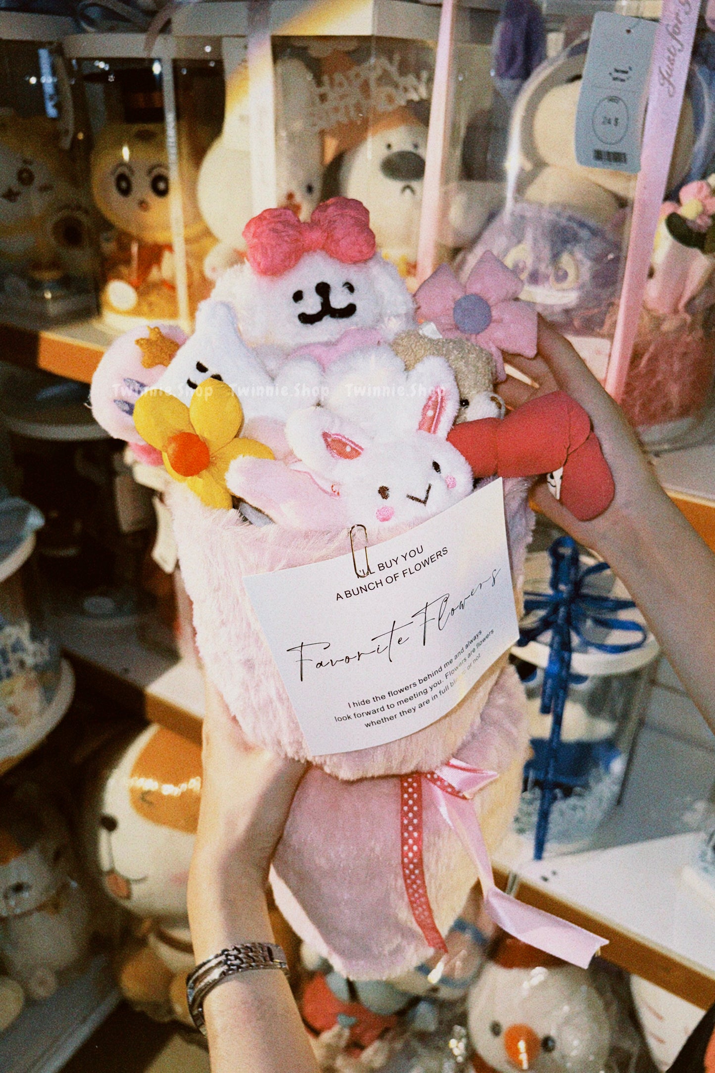 FW | Pink teddy flower bunch