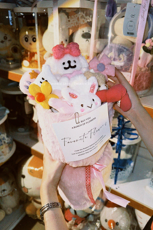 FW | Pink teddy flower bunch