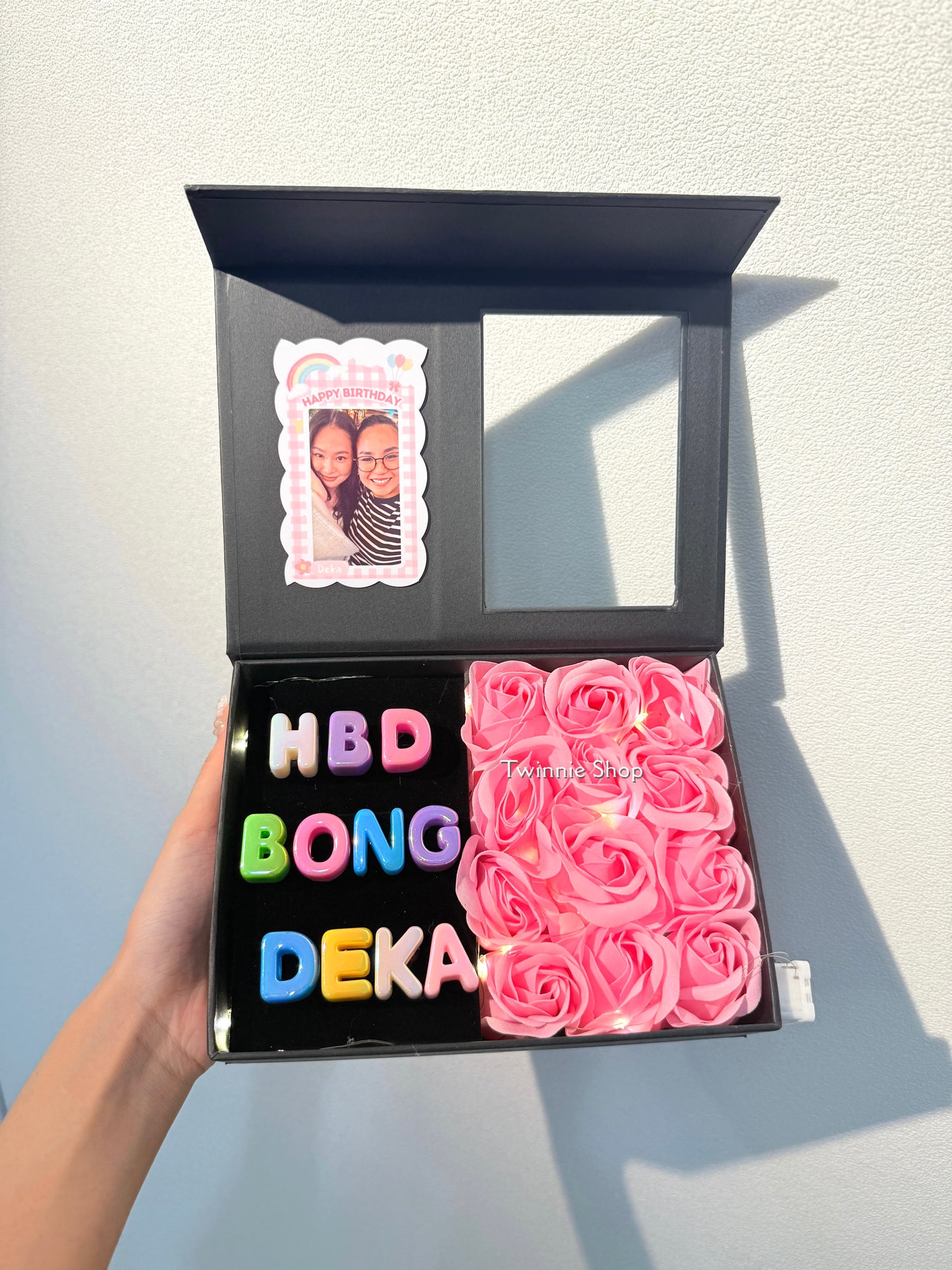FWB | Pink rose phot name gift box