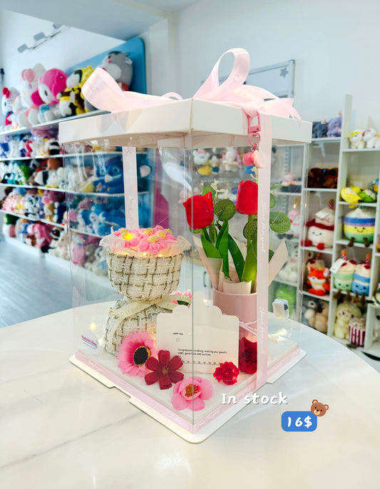 FWB | Pink red flower gift set