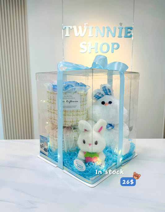 FWB | Blue teddy flower set