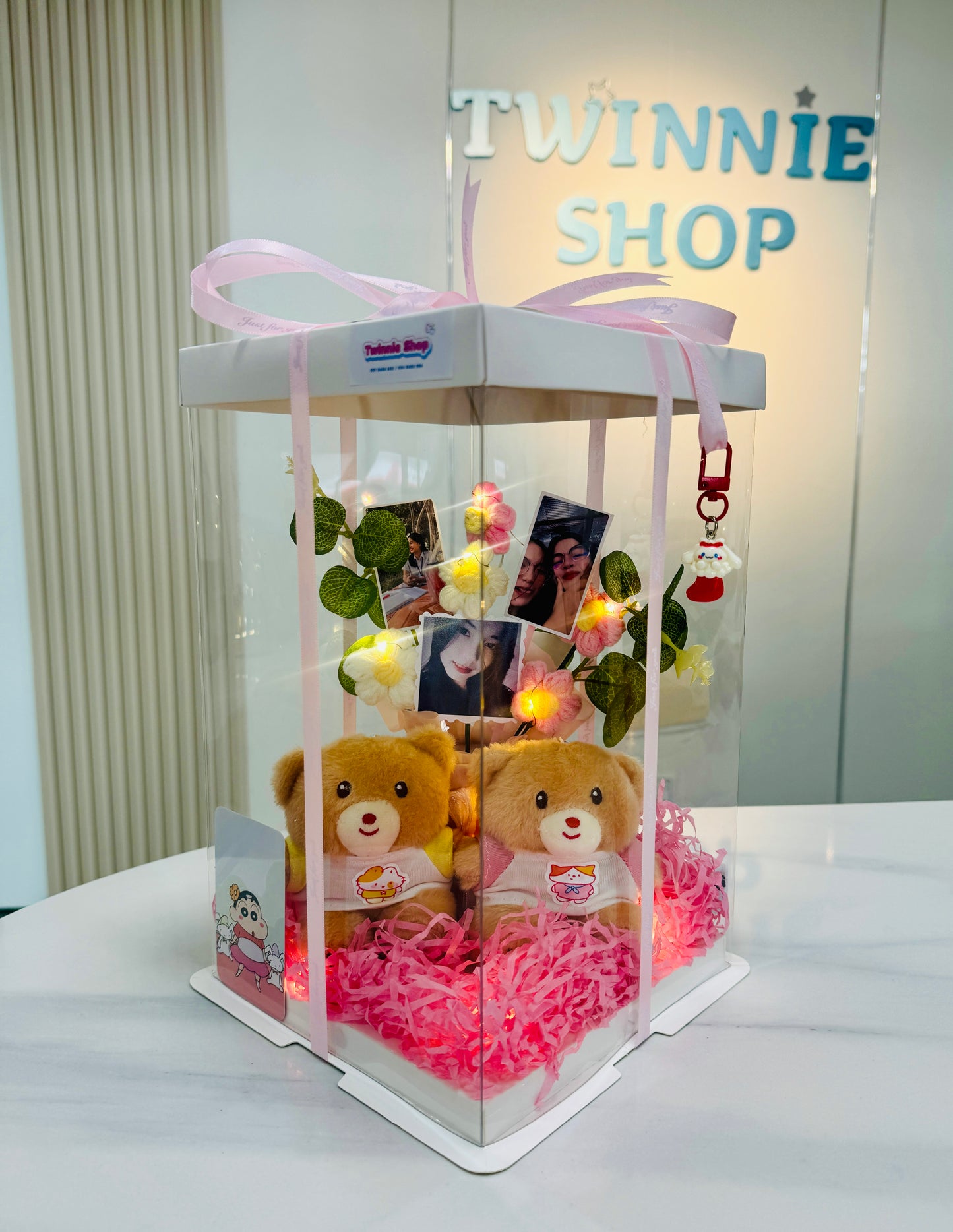 KCB | Couple keychain photo flower set
