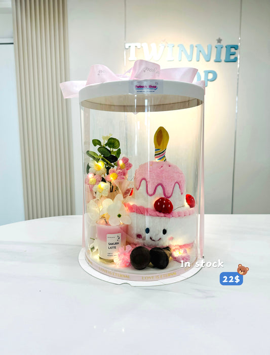 CD | Pink cake candle flower set