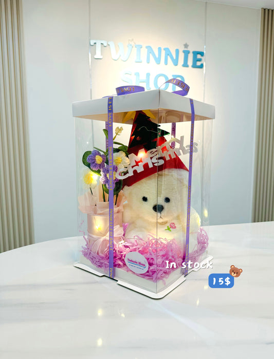 Xmas | White bear flower gift box