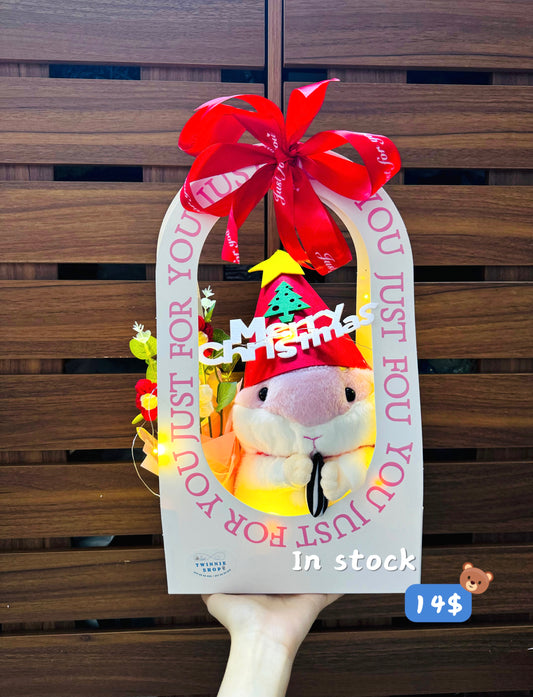 Xmas | Pink hamster gift bag