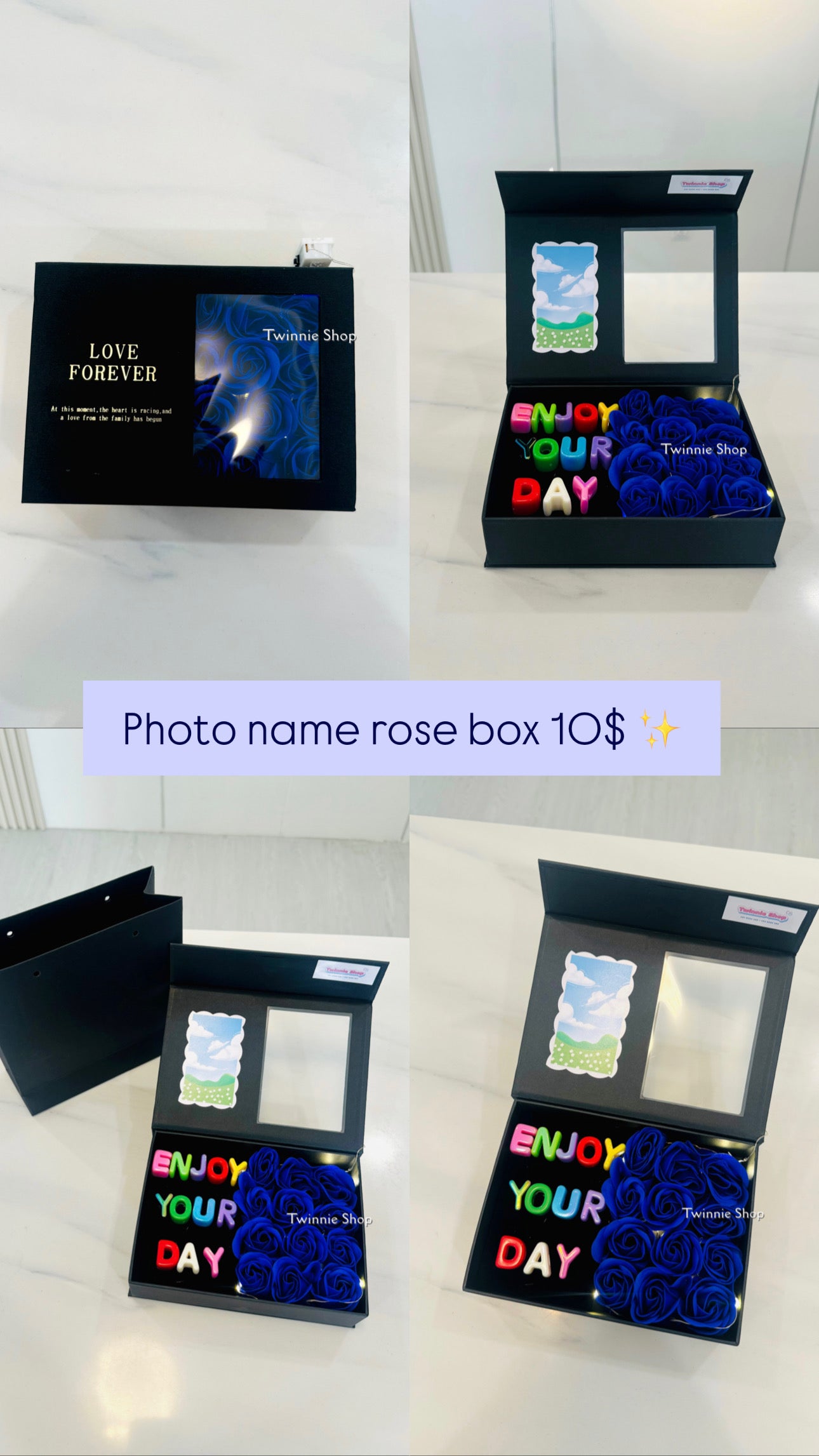 FWB | rose photo name gift box