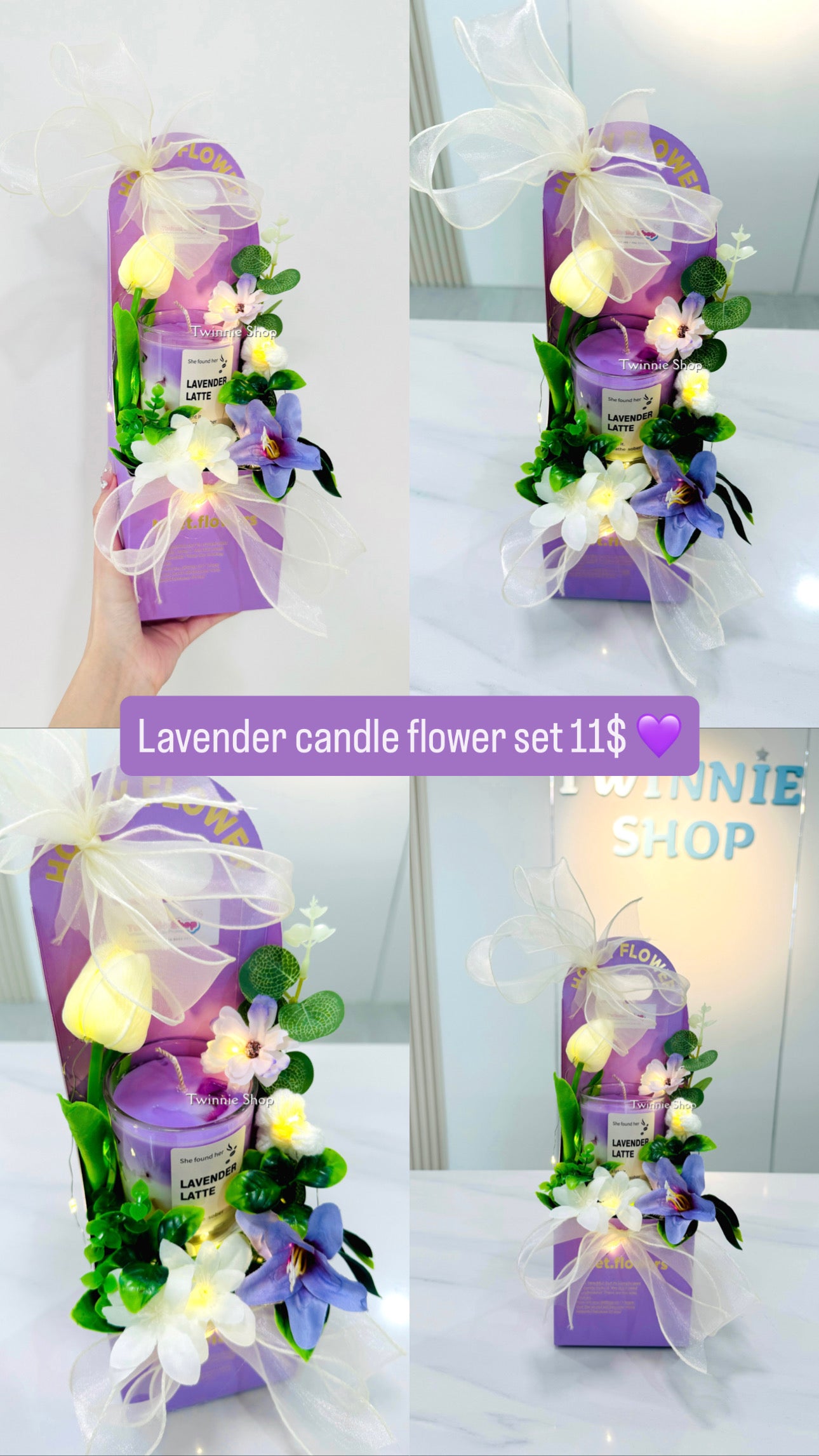 CD | Latte candle flower set