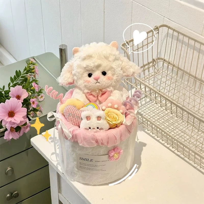 FW | White sheep flower bucket
