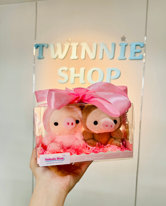 KCB | Piggy couple clear gift set