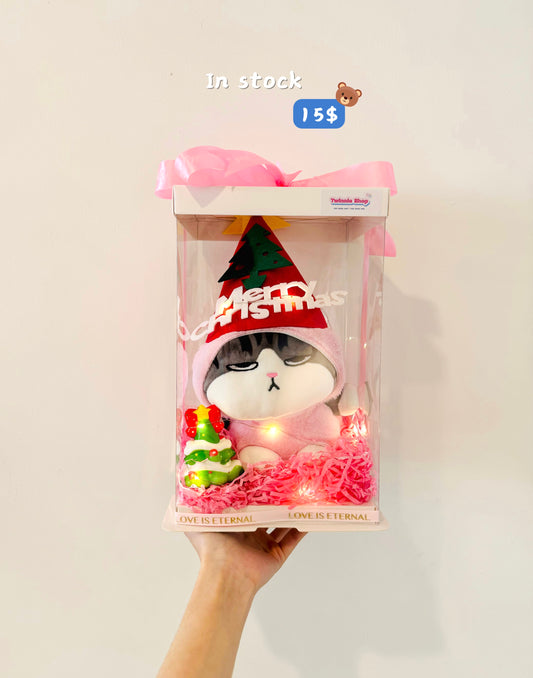 Xmas | Pink cat Christmas tree box