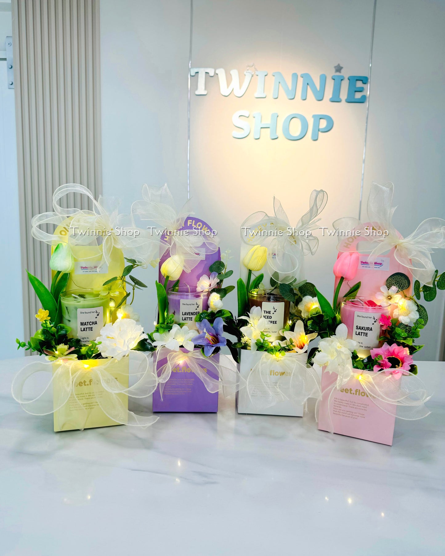 CD | Latte candle flower set