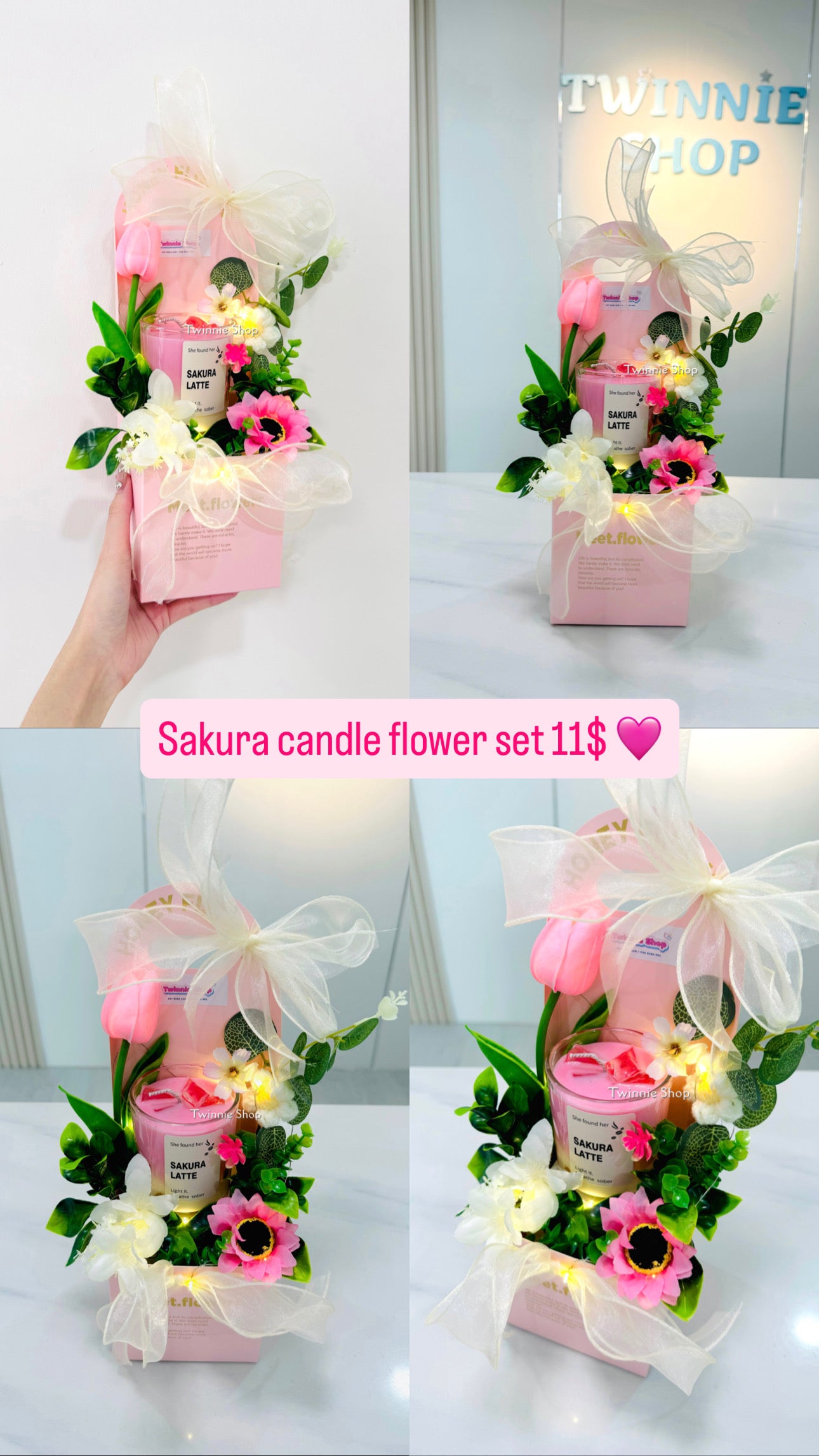 CD | Latte candle flower set