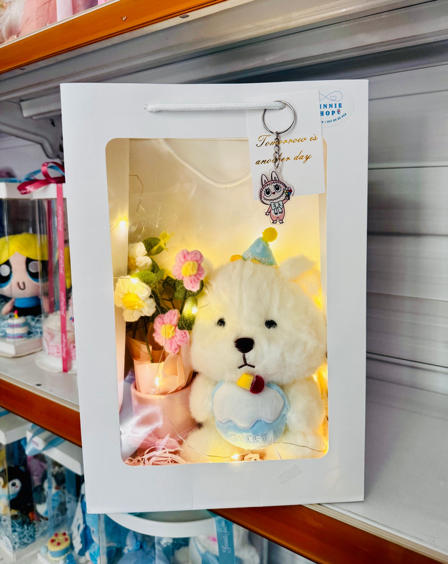 SRBFW | Birthday bear flower bag