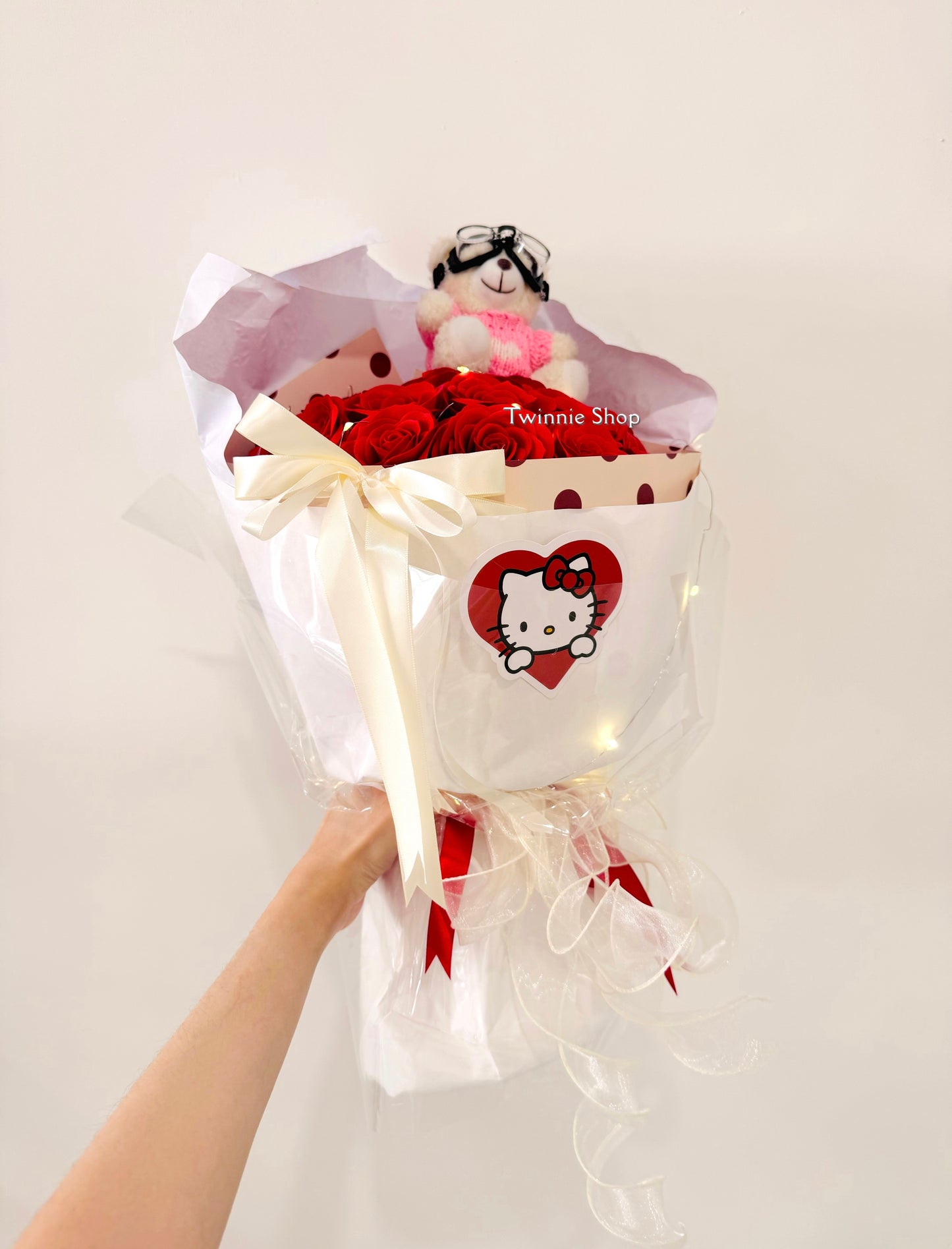 FW | Red rose kitty flower bunch