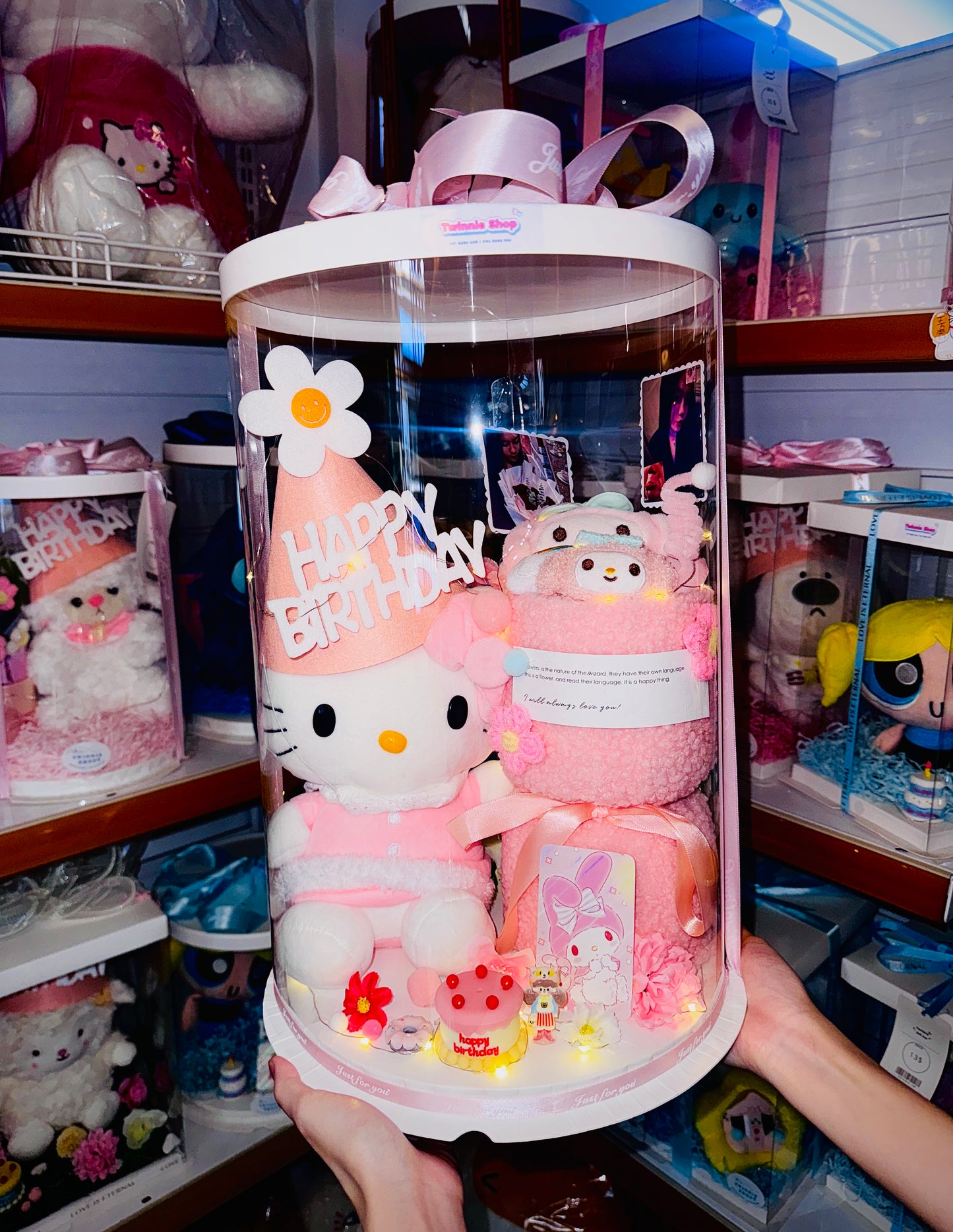 FWB | Pink kitty flower set