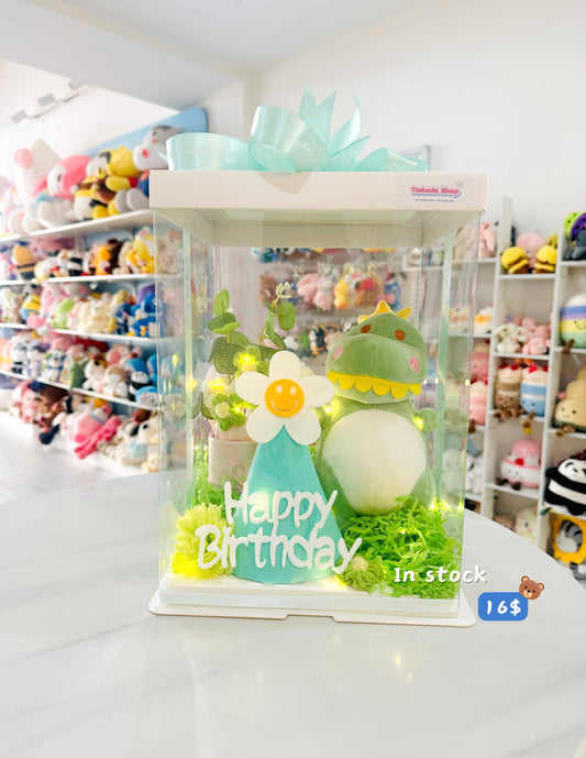 BD16 | Green dinosaur birthday flower set