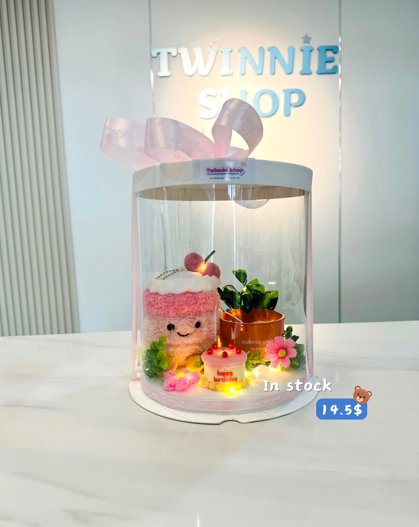 CD | Pink cake candle gift set