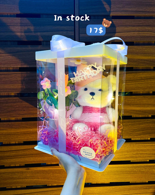 BD16 | Pink Bee bear birthday set