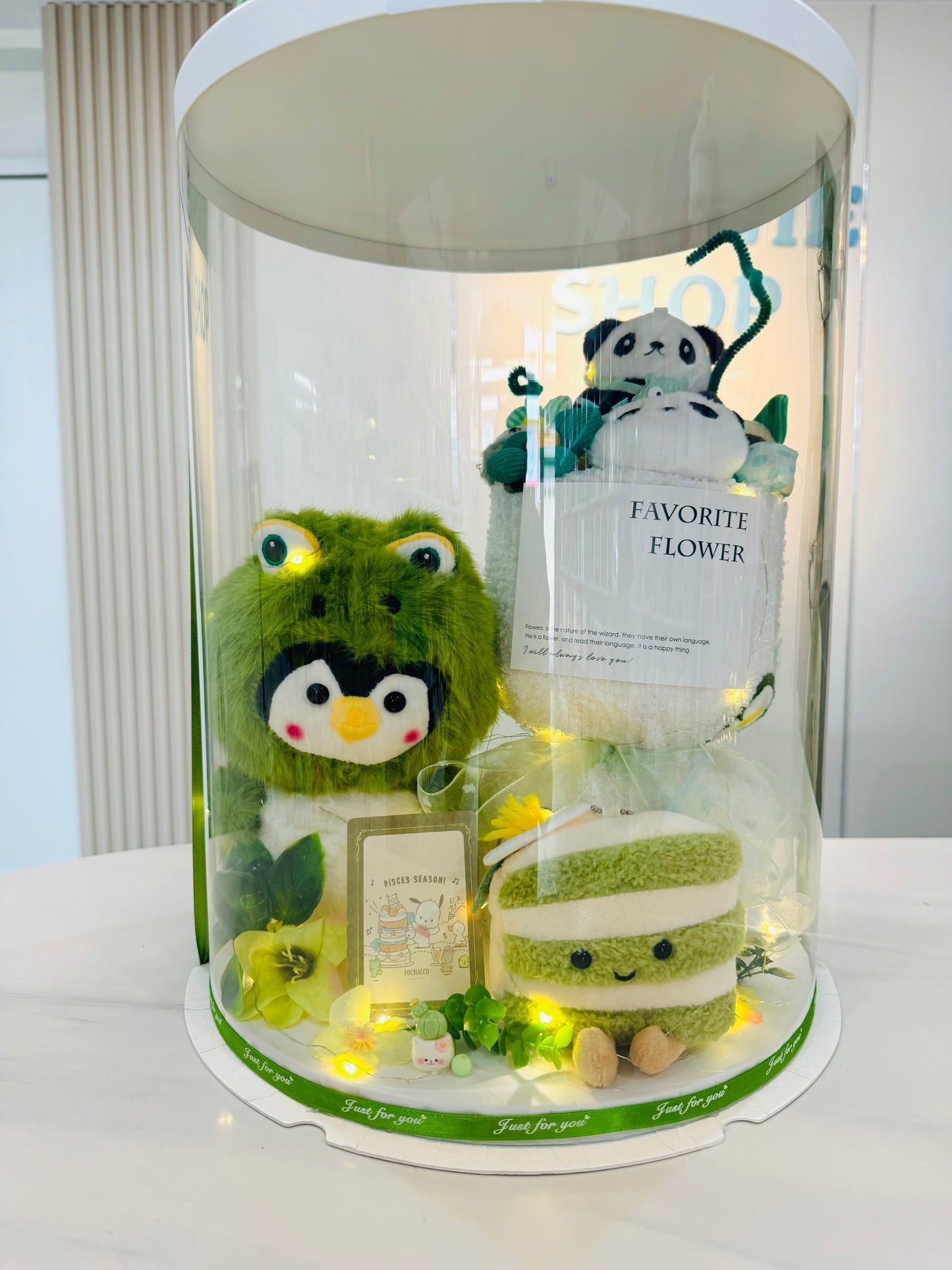 FWB | Green flower teddy set