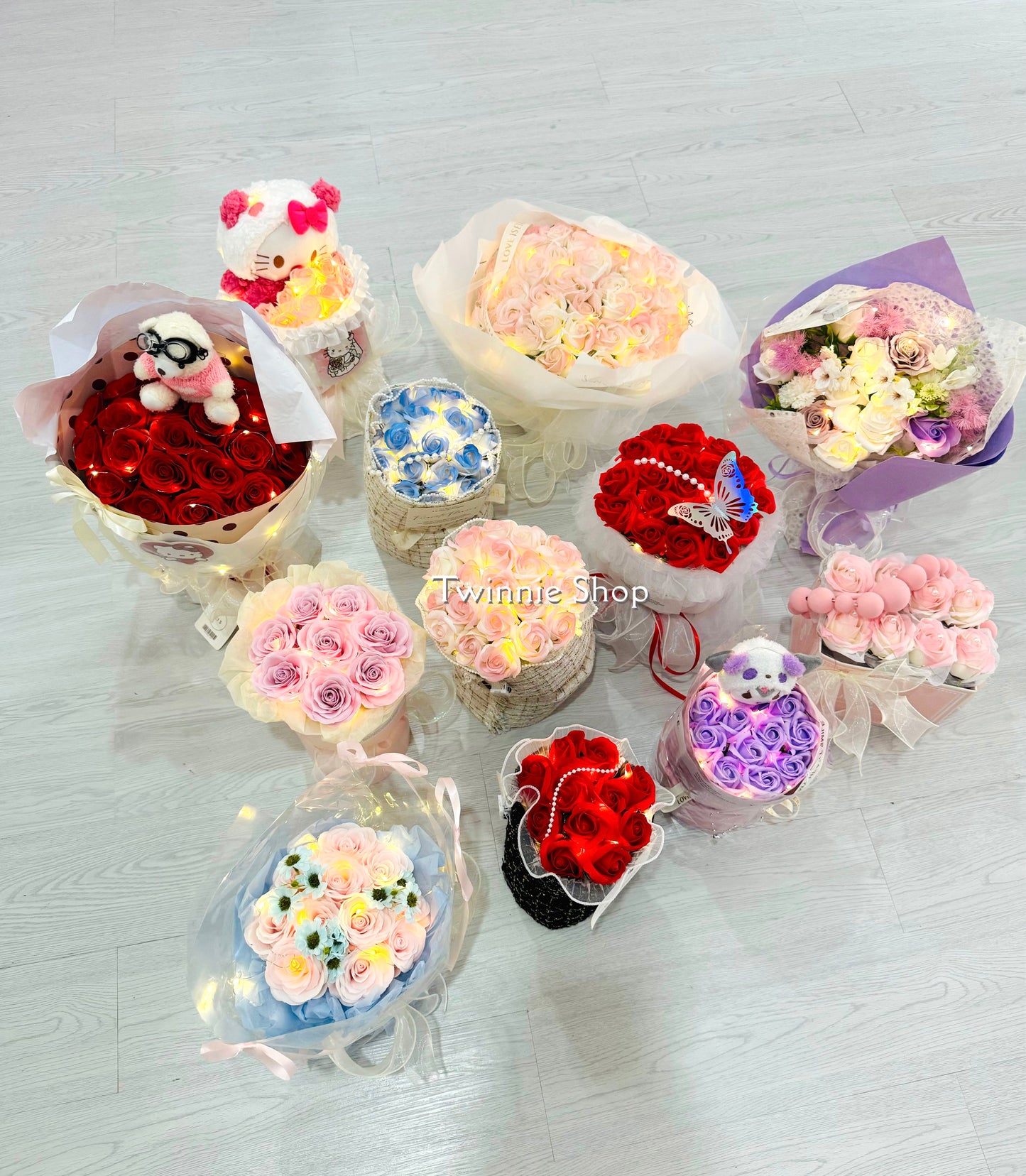 FW | Artificial rose flower bunch