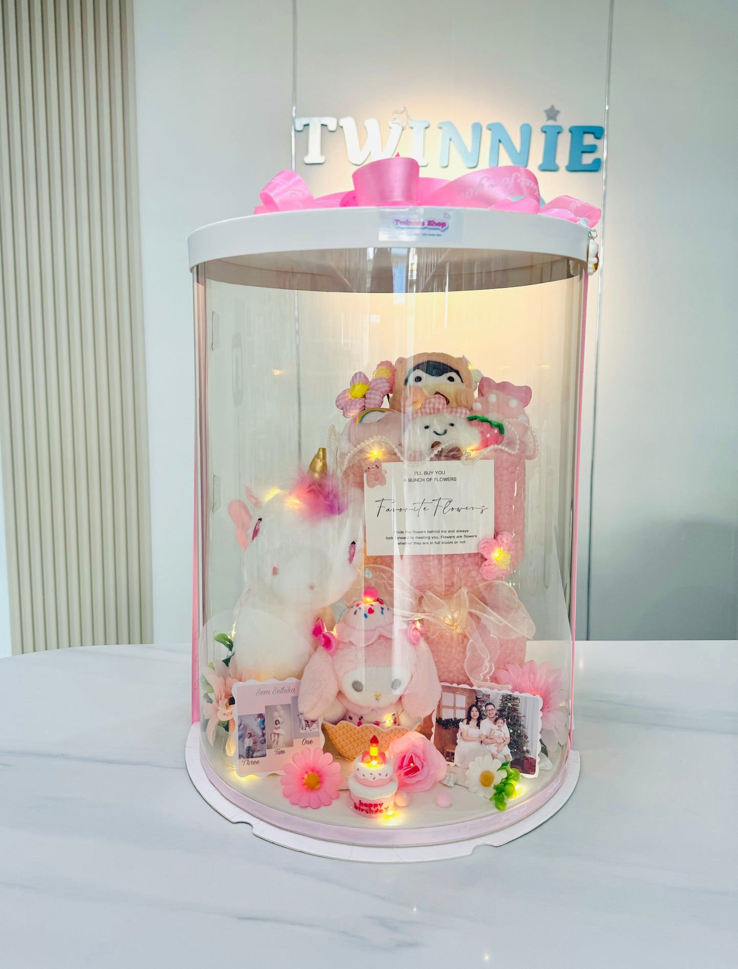 FWB | Pink flower teddy set