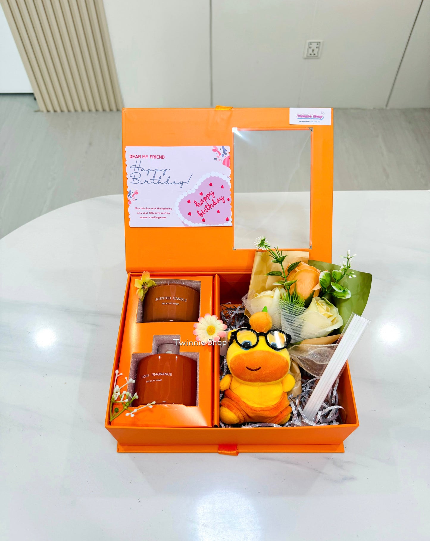 CD | Orange candle diffuser teddy set